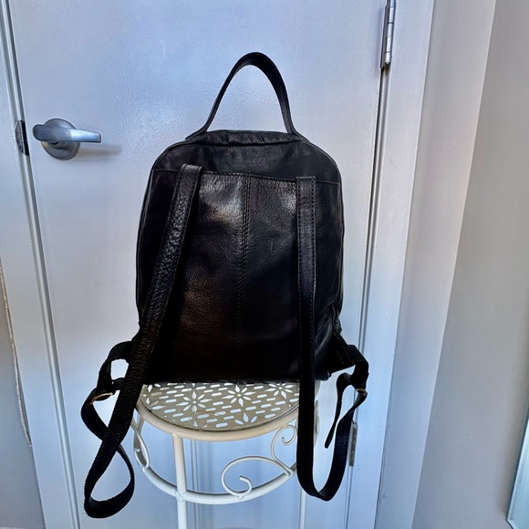 Margot Classic Black Leather Backpack - Picture 2 of 11